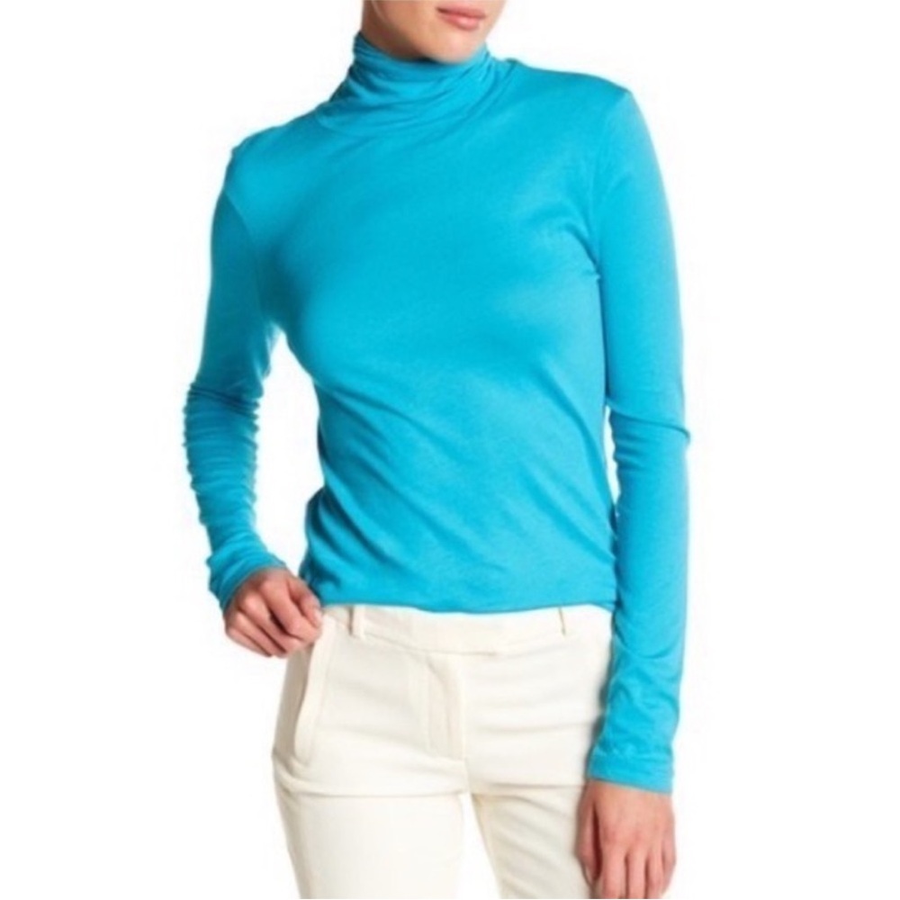 J. Crew Tropical Blue Tissue Long Sleeve Turtleneck